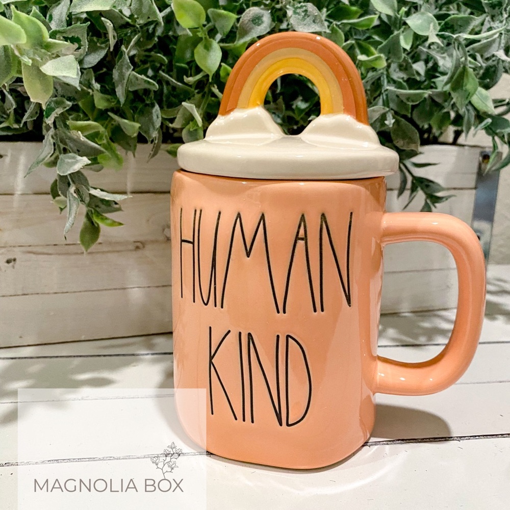Rae Dunn “Human Kind” Mug W/Topper